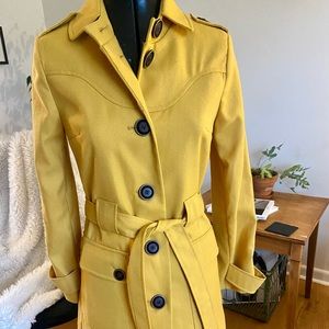 Via Trench Coat Mustard Gold